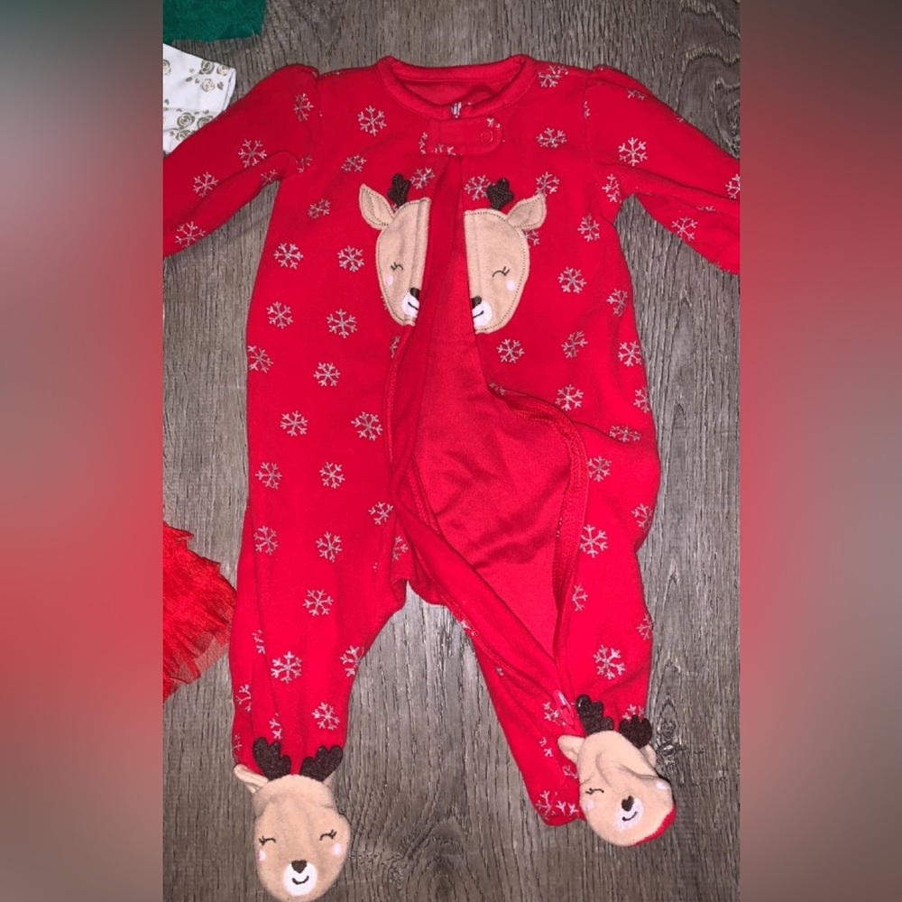 0-3 month Christmas pjs baby girl
